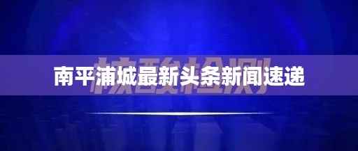 南平浦城最新头条新闻速递